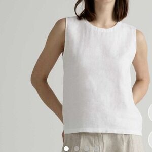 FLAX Shirt Top Womens Size Large  Linen Sleeveless‎ Tunic Neutral Beachy